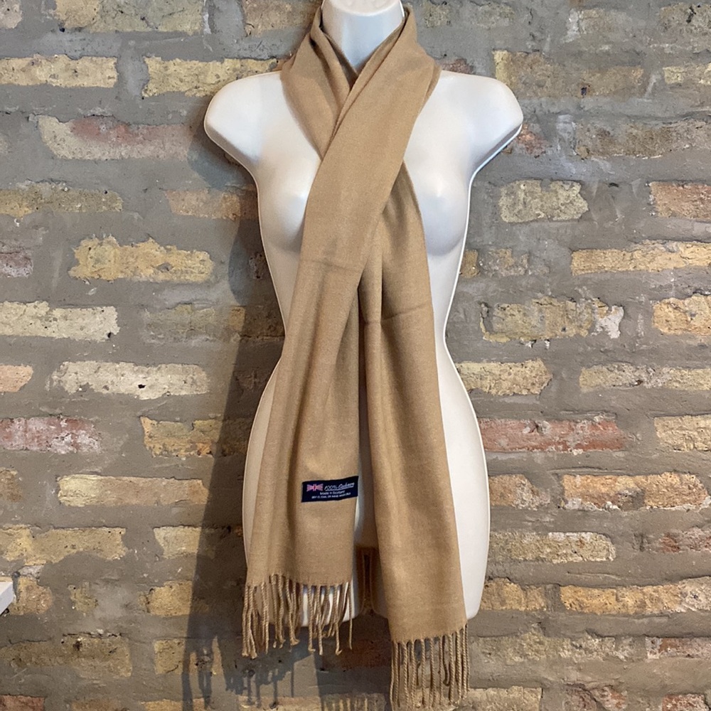 100% CASHMERE BEIGE SCARF